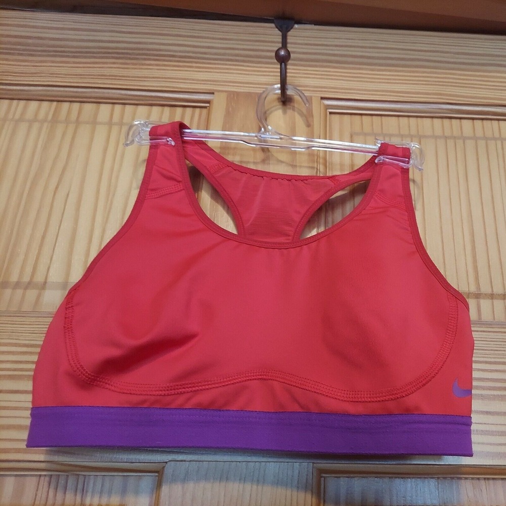 NIKE PRO FIERCE Dri-Fit Medium Support Sports Bra 620279 Crimson Purple Small S - Picture 3 of 7
